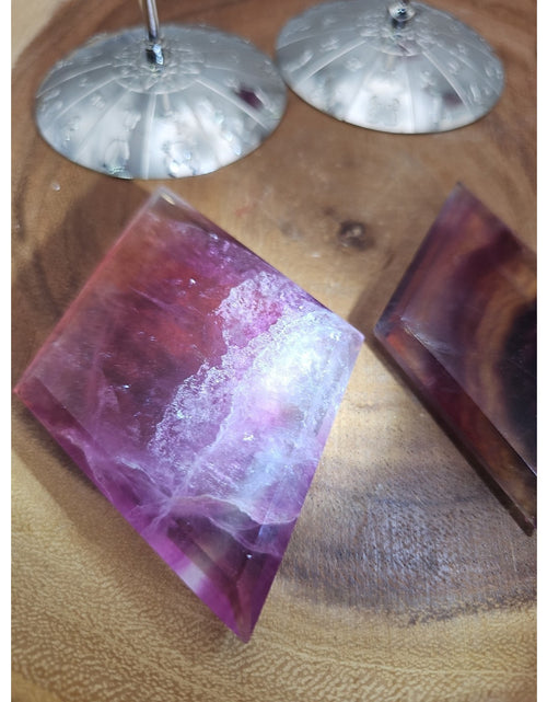 Load image into Gallery viewer, 1 Each Natural Rainbow Fluorite Diamond W/ Zodiac stand
