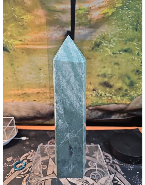Load image into Gallery viewer, 5.04lbs 11.5in Tall Green Jasper Crystal Point Tower Healing
