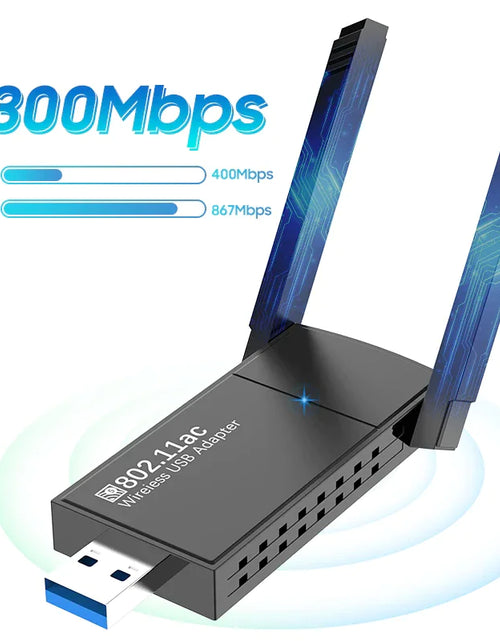 Load image into Gallery viewer, USB 3.0 Wireless WIFI Adapter 1300Mbps Long Range Dongle Dual Band 5Ghz Network
