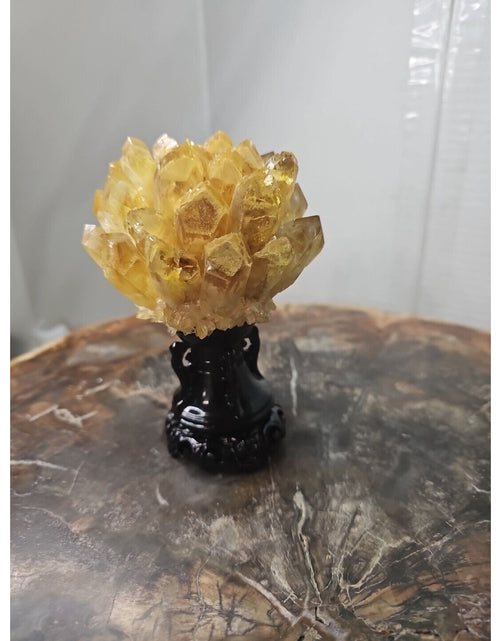 Load image into Gallery viewer, 1.12LB Yellow Phantom Quartz Crystal Cluster Mineral Specimen W/Stand
