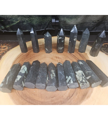 .74lbs Avg 4Pcs Natural Plum Blossom Jasper Crystal Point Tower Polished Healing