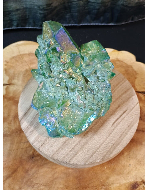 Load image into Gallery viewer, 1.20lbRainbow Aqua Aura Quartz Crystal Cluster Points Titanium Coating
