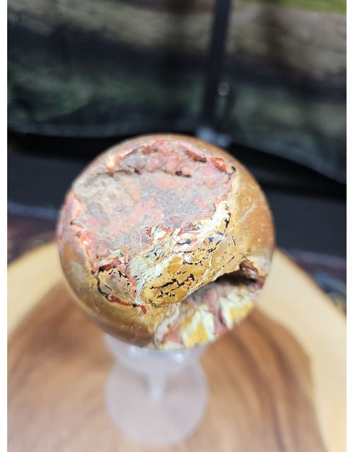 Load image into Gallery viewer, .84LB Natural Vesuvianite Agate Carnelian Crystal Geode Sphere Ball Healing
