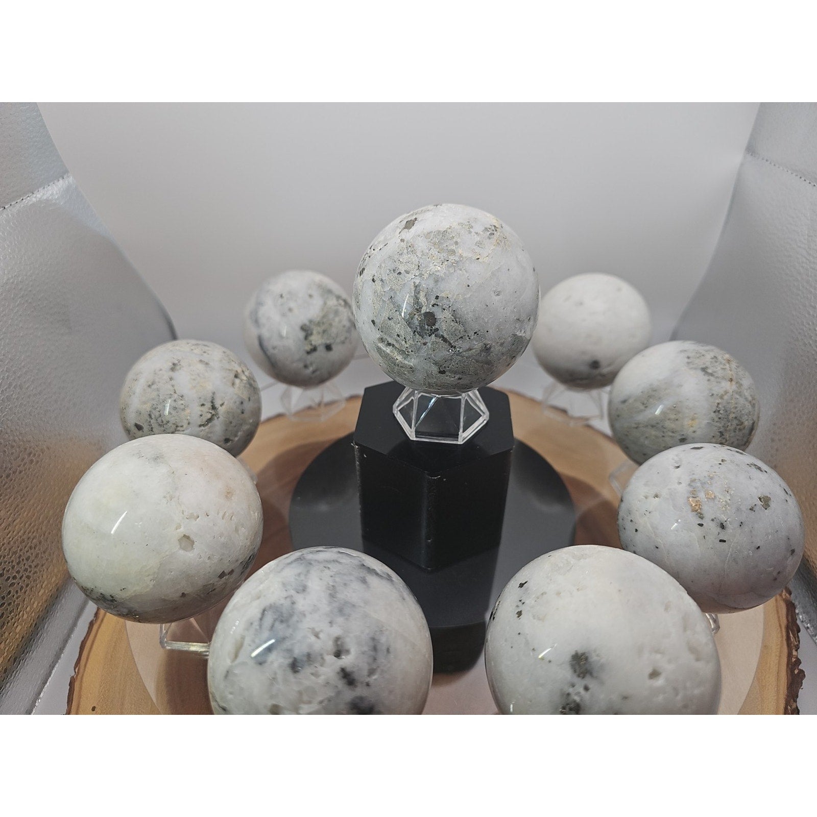 1 Each Natural Golden Pyrite & Jasper Crystal Sphere Ball Polished 55mm +