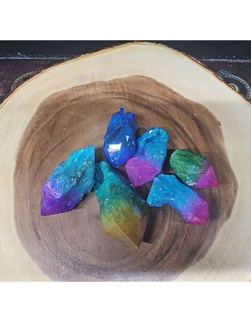 Load image into Gallery viewer, 6Pcs 1.41lbs Rainbow Aqua Aura Quartz Crystal Points Titanium Coating B2
