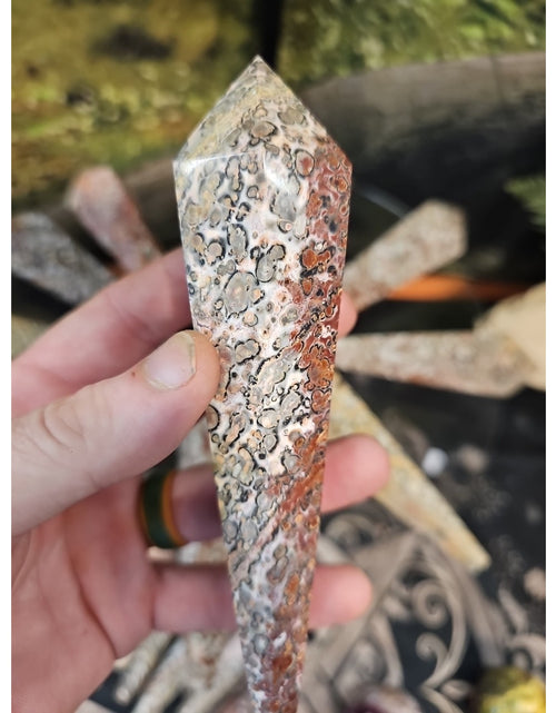 Load image into Gallery viewer, Natural Leopard Skin Jasper Crystal Scepter .40 Avg
