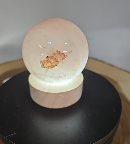Quartz Crystal Sphere W/led Light Stand 63mm Avg