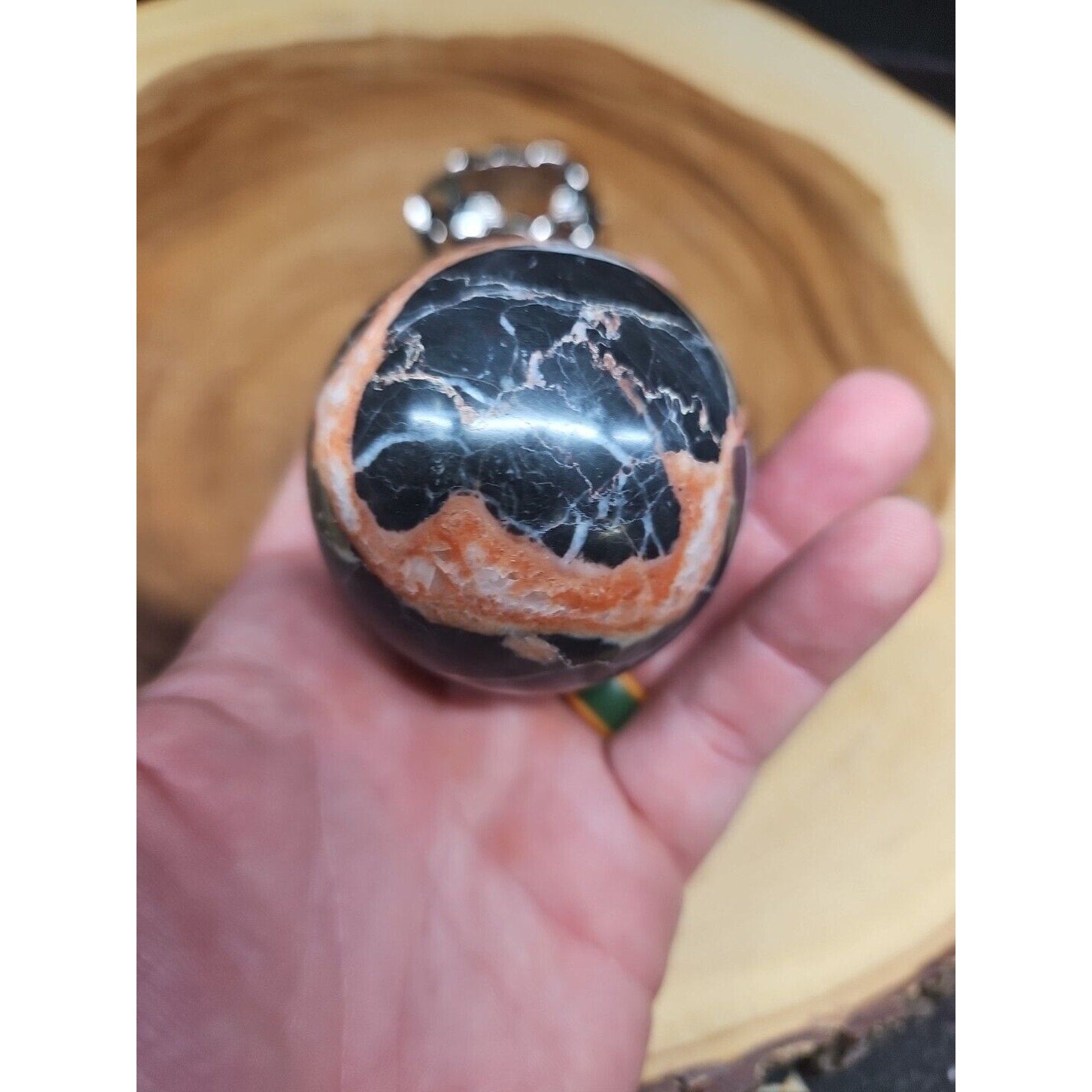 Ocean Jasper Sphere .75lbs 58mm. W/ Elephant Stand