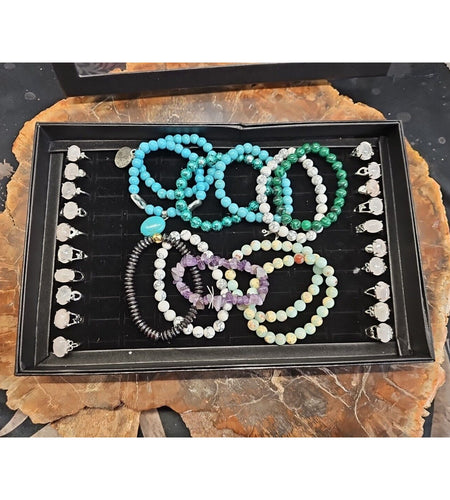 Ring And Bracket Lot 20 Rings Rose Quartz & 10 Natural Stone Bracelets Reseller