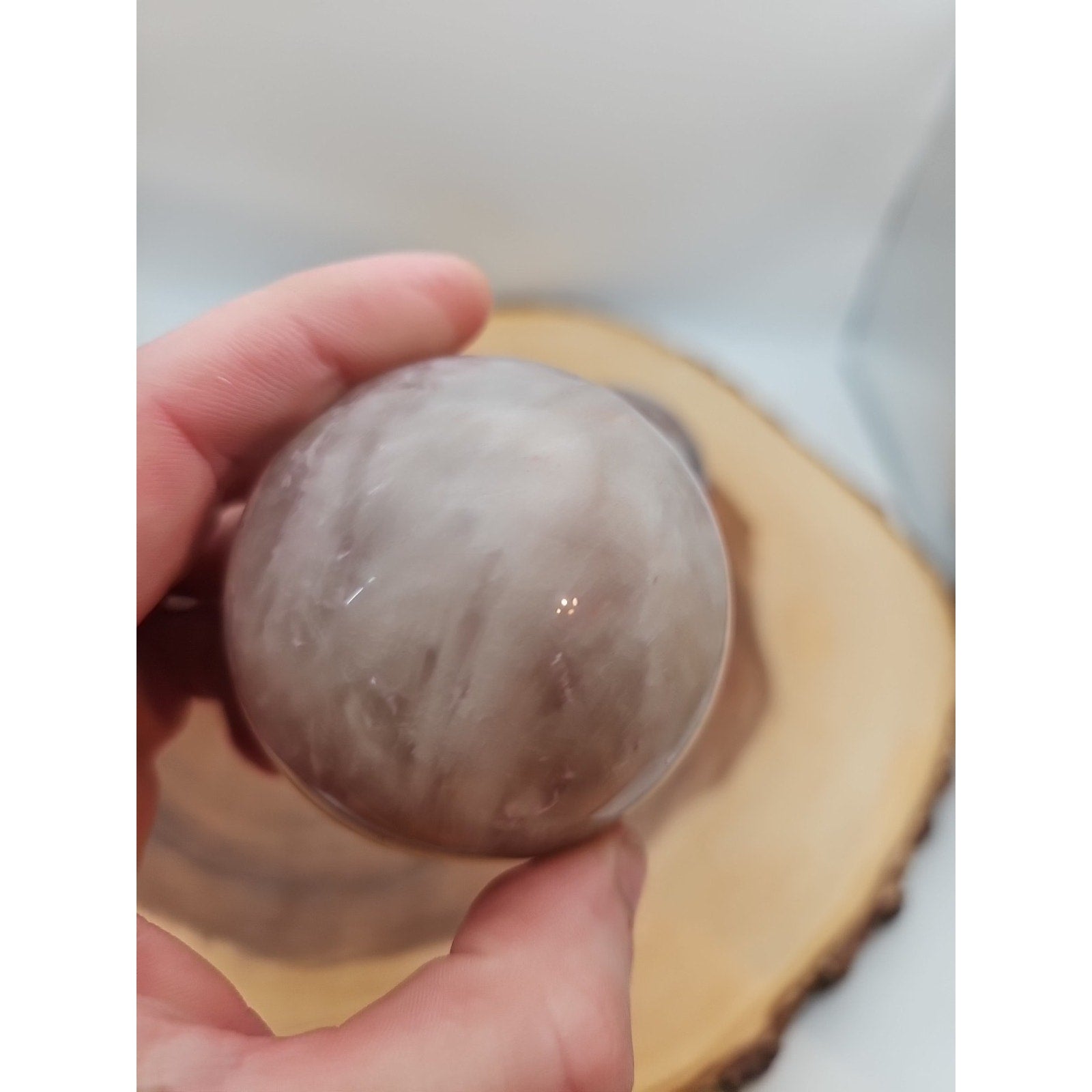 Fire Quartz Crystal Sphere 55-60mm W/stand 1 Each