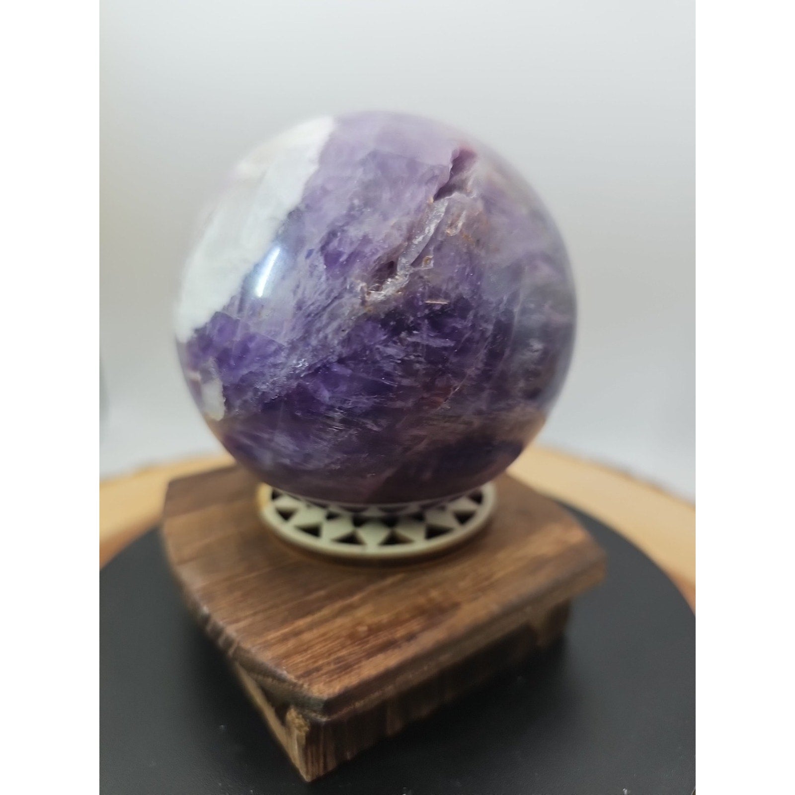 1.27LB Natural Dream Amethyst Quartz Crystal Sphere Ball Healing