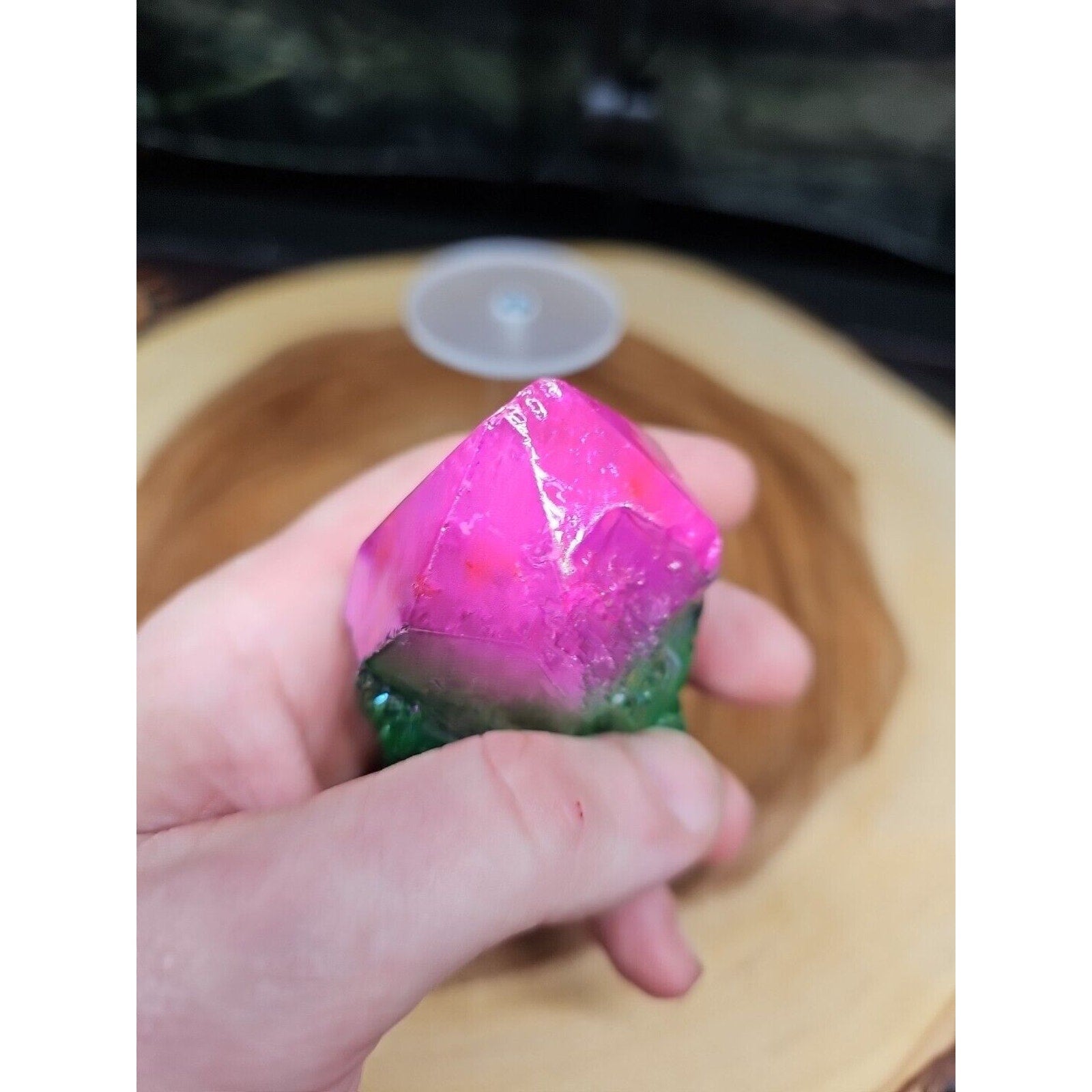 Titanium Aura Quartz Crystal With Stand