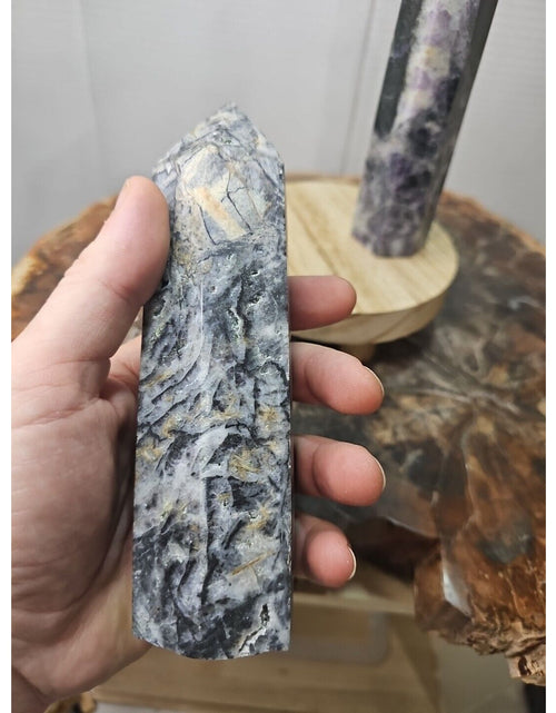 Load image into Gallery viewer, 2Pcs Natural Purple Fluorite Quartz Crystal Point Tower Polished
