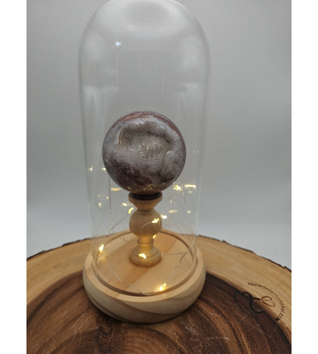 Druzy Ocean Jasper Sphere With Case 60mm