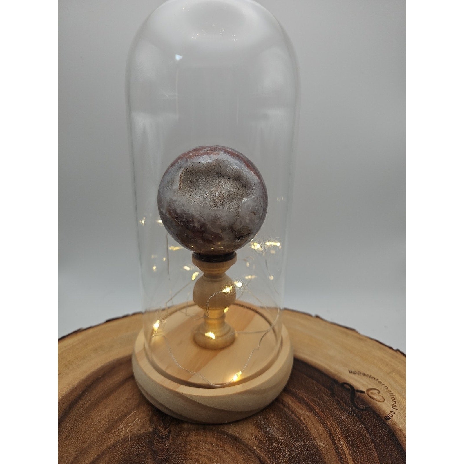 Druzy Ocean Jasper Sphere With Case 60mm