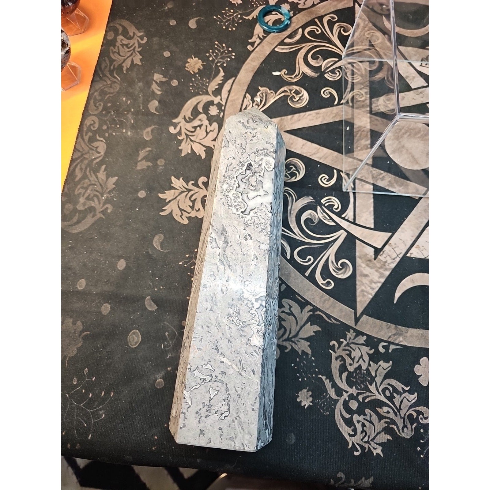 7.05lb 12in Tall Crazy Lace Jasper Crystal Point Tower Healing