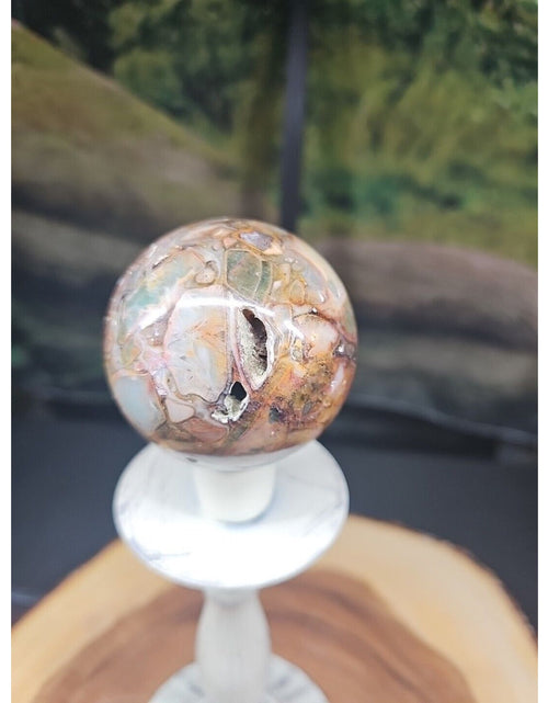 Load image into Gallery viewer, Ocean Jasper Agate Sphere 64mm W/Stand
