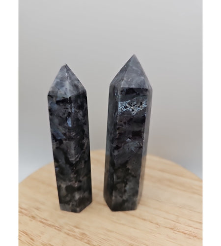 1 Pair Larvikite Tower .42lb 3.5in Tall