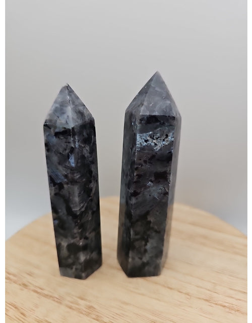 Load image into Gallery viewer, 1 Pair Larvikite Tower .42lb 3.5in Tall
