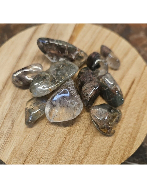 Load image into Gallery viewer, 10Pcs Natural Phantom Ghost Clear Quartz Crystal Stone Tumbled Healing Brazil
