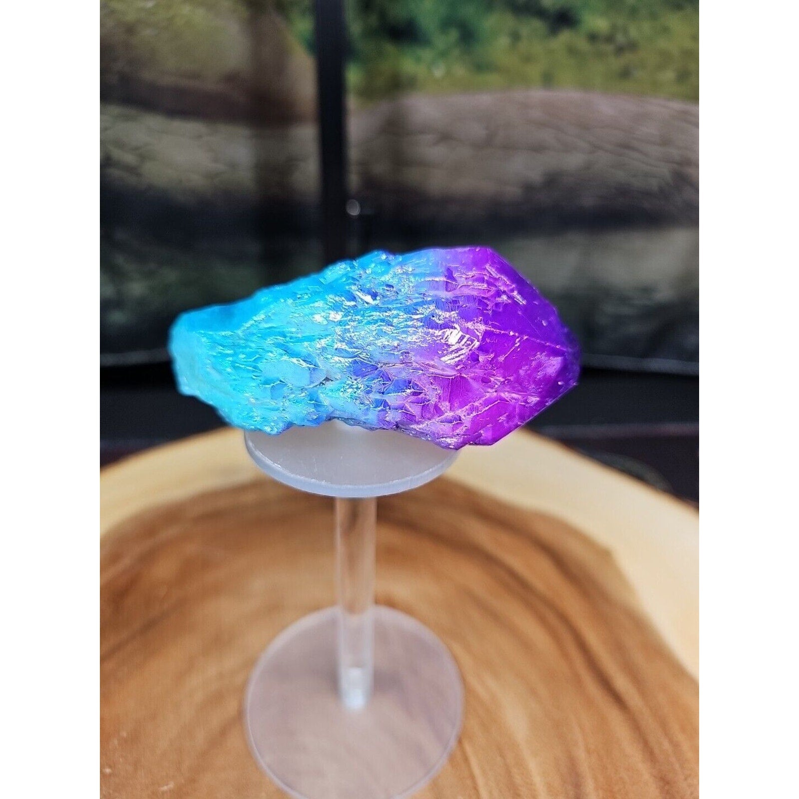 Titanium Aura Quartz Crystal With Stand