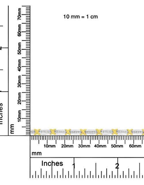 Load image into Gallery viewer, Two-Tone 10K Yellow Gold over .925 Sterling Silver 1.0 Cttw Diamond Channel Set Tapered &amp; X-Link 7&quot; Tennis Bracelet (H-I Color, I2-I3 Clarity)
