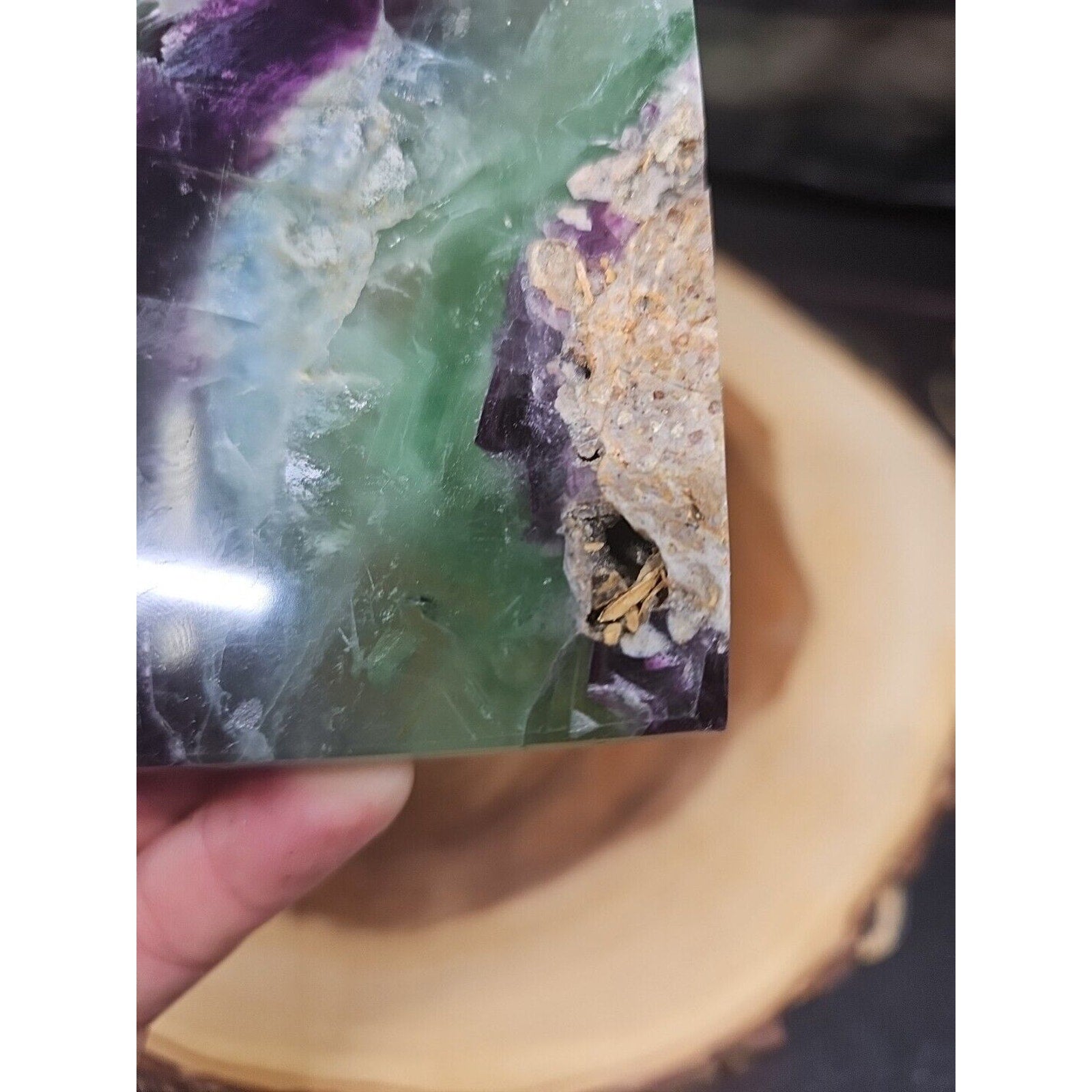 1.15LB Natural fluorite snowflake feather fluorite crystal quartz healing