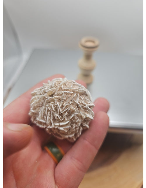 Load image into Gallery viewer, Desert Rose Crystal Stone W/stand 71grams
