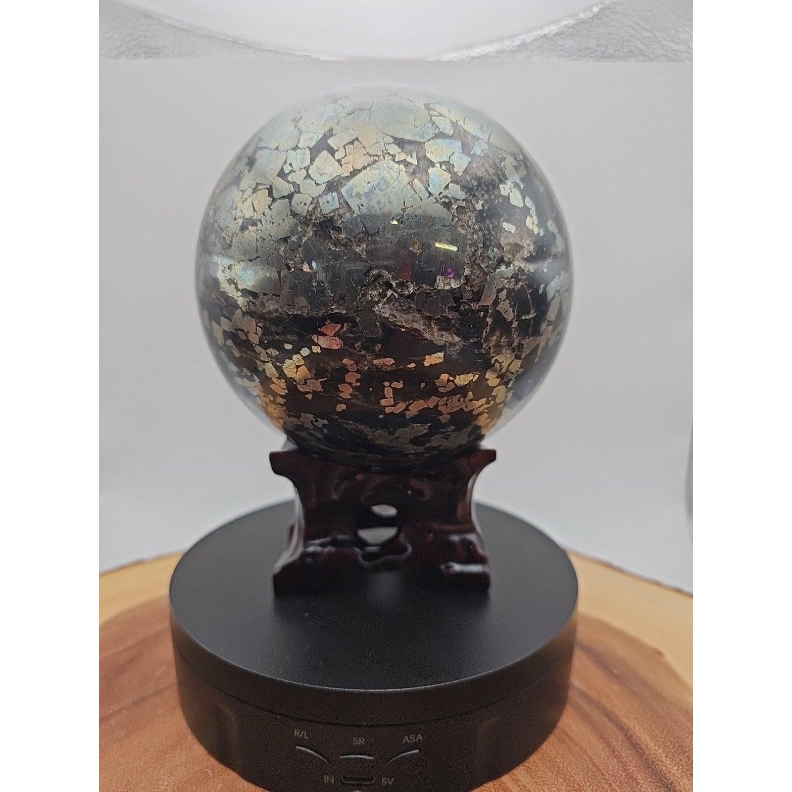 7.37LB Natural chalcopyrite Quartz Magic Crystal Healing Ball Sphere Healing
