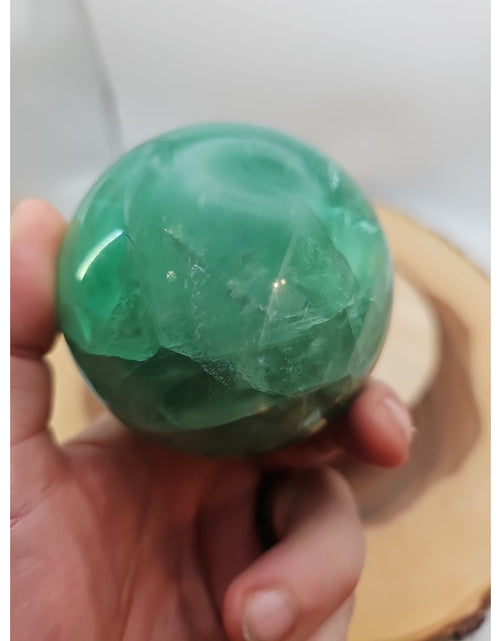 Load image into Gallery viewer, 1.59lb Natural Rainbow Fluorite Quartz Crystal Sphere Ball Polished
