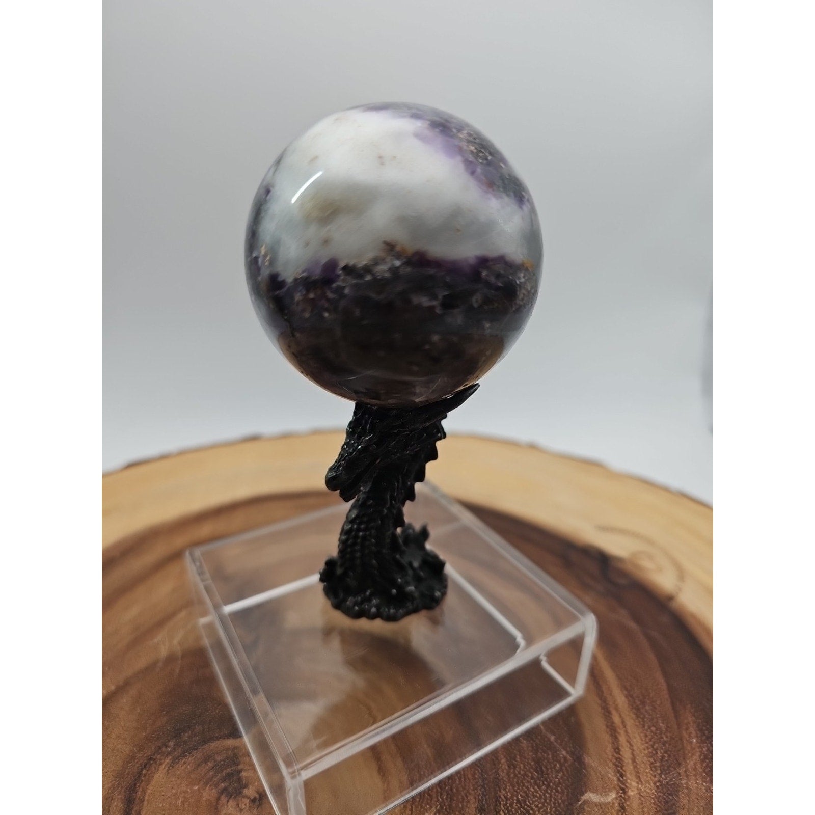 Rainbow Labradorite Sphere .45lb 53mm W/Dragon Stand