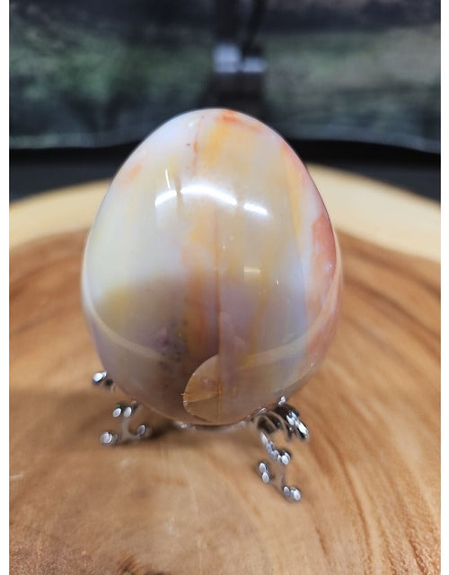 Load image into Gallery viewer, Ocean Jasper Egg Caramel Agate W/Stand 274grams
