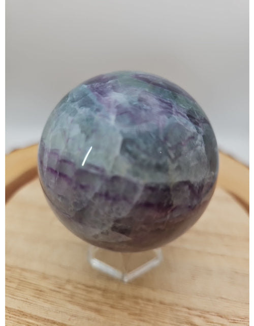 Load image into Gallery viewer, 1.09lb Natural Rainbow Fluorite Quartz Crystal Sphere Ball Polished
