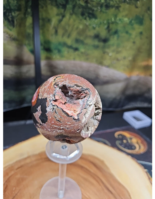Load image into Gallery viewer, 1.17LB Natural Vesuvianite Agate Carnelian Crystal Geode Sphere Ball Healing
