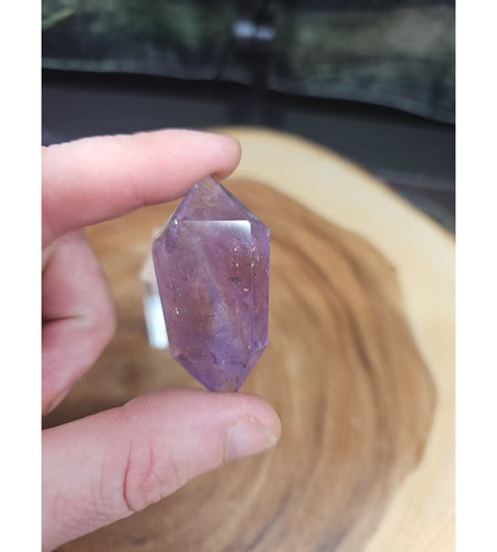 1each Natural Purple Amethyst Quartz Crystal Double Point Wand