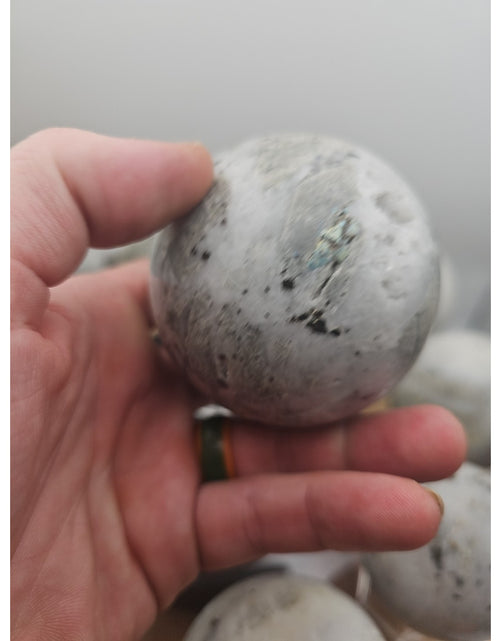Load image into Gallery viewer, 1 Each Natural Golden Pyrite &amp; Jasper Crystal Sphere Ball Polished 55mm +
