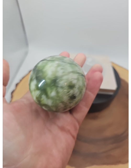 Load image into Gallery viewer, Green Ocean Jasper Sphere - 61mm, 318g - Stunning Crystal
