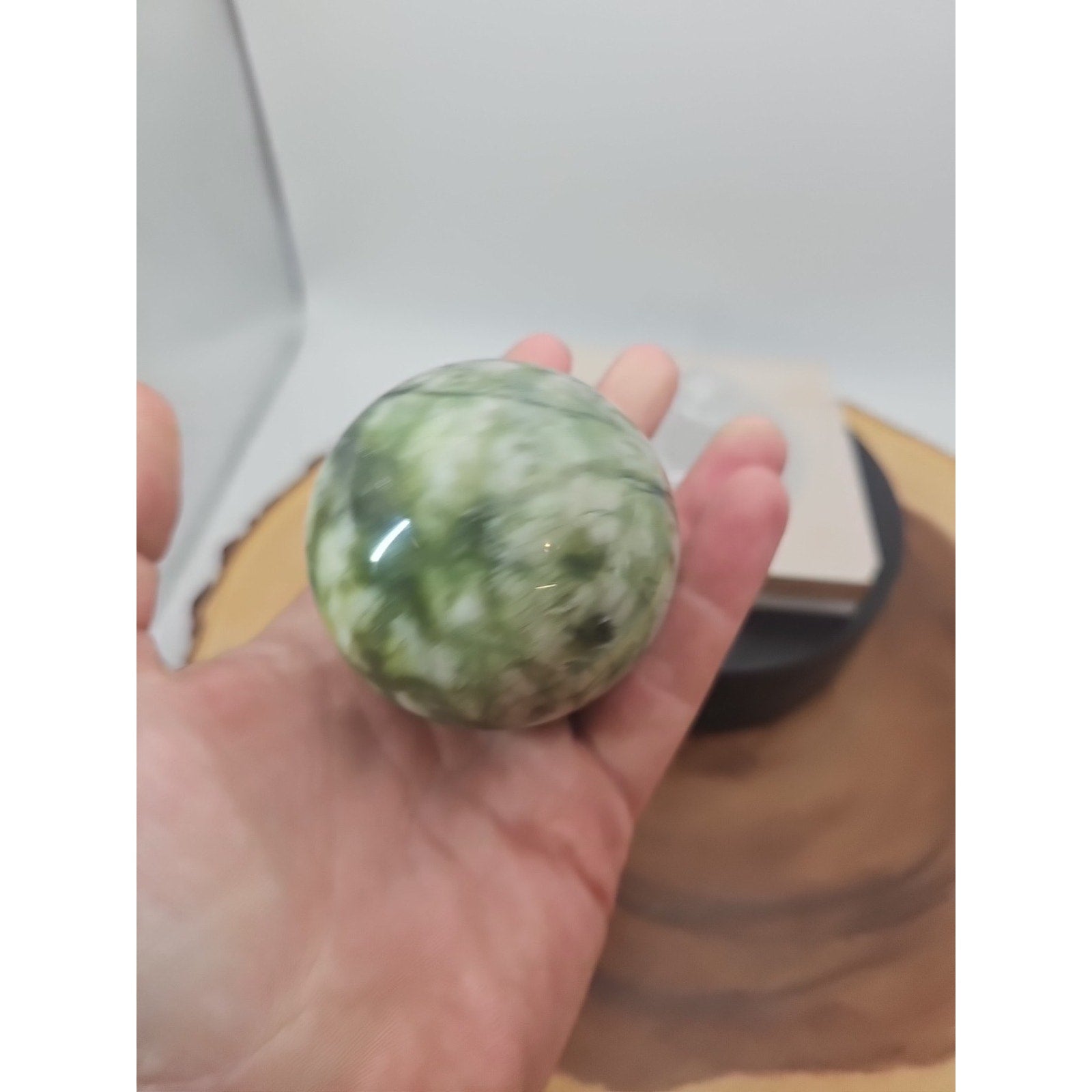 Green Ocean Jasper Sphere - 61mm, 318g - Stunning Crystal