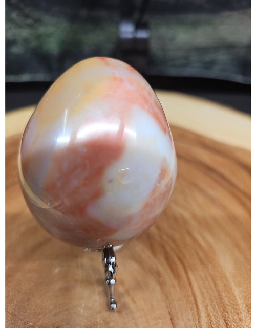Load image into Gallery viewer, Ocean Jasper Egg Caramel Agate W/Stand 274grams
