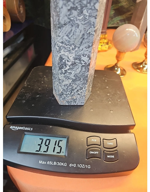 Load image into Gallery viewer, 3.91LB 1Pcs Natural Gray Crazy Lace Jasper Crystal Point Tower Healing
