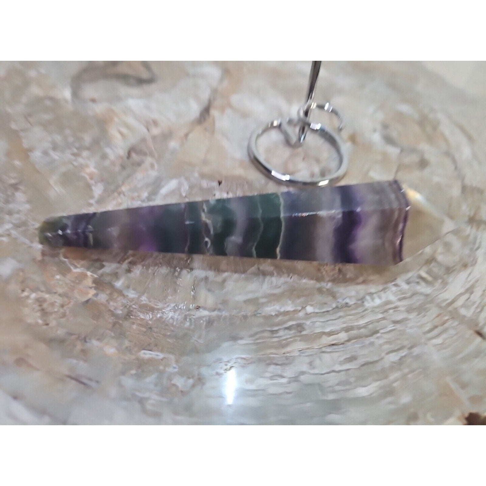 255g Fluorite crystal scepter 7in Long W/STAND
