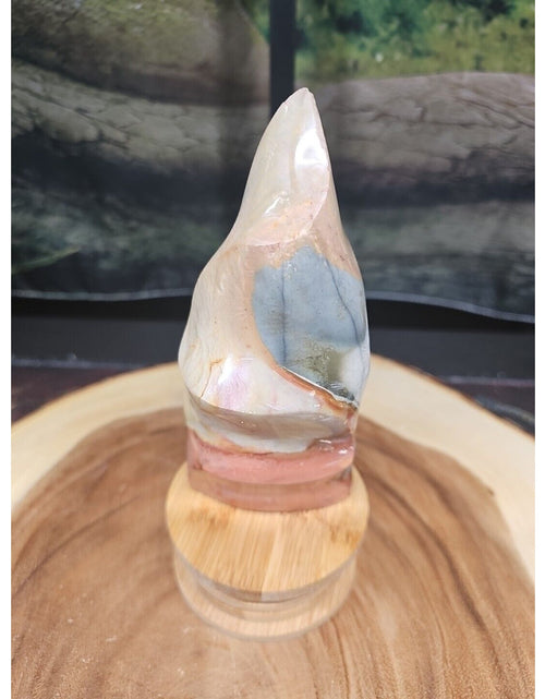 Load image into Gallery viewer, 1.20LB 1Pcs Natural Polychrome Ocean Jasper Crystal Flame Point Carved Healing
