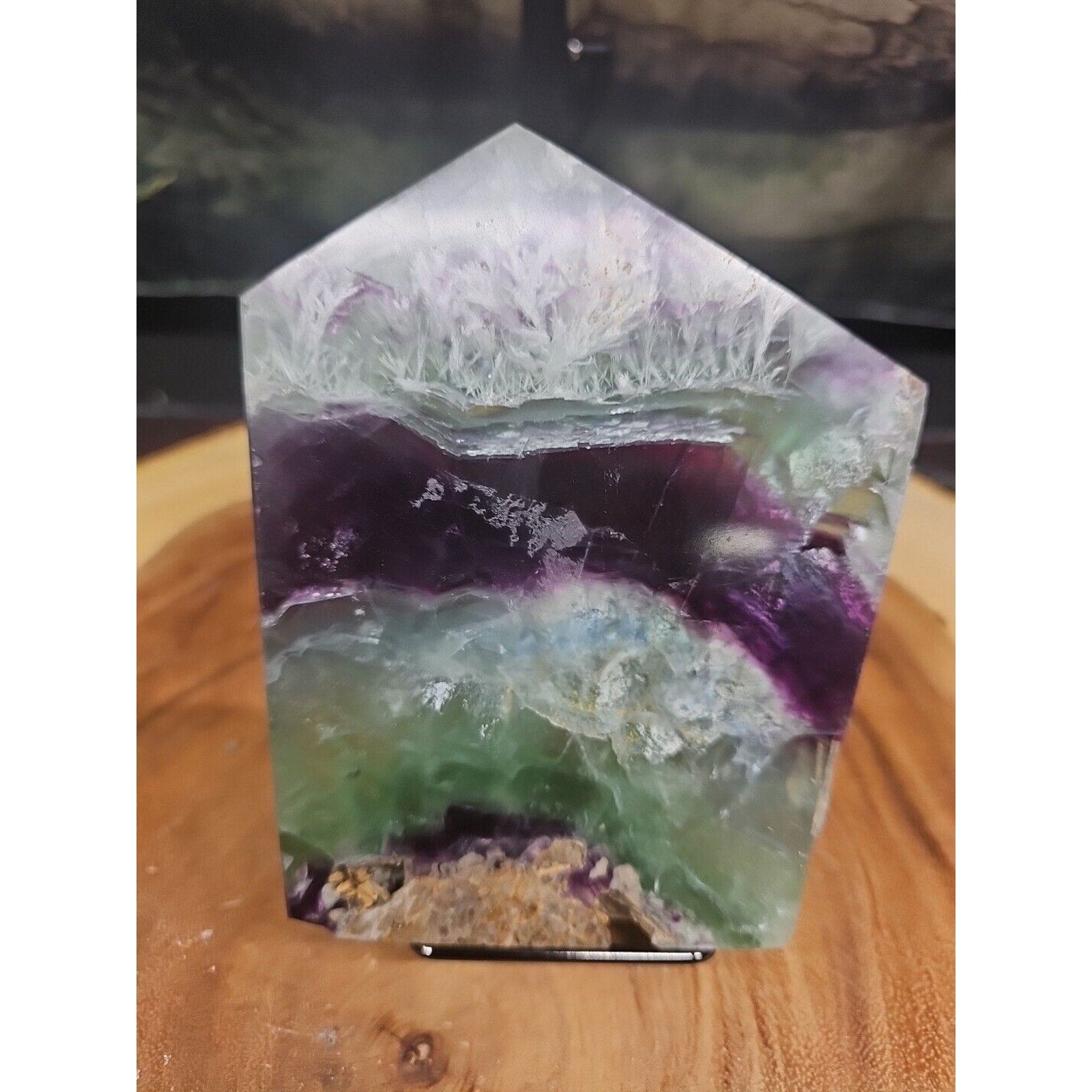 1.15LB Natural fluorite snowflake feather fluorite crystal quartz healing