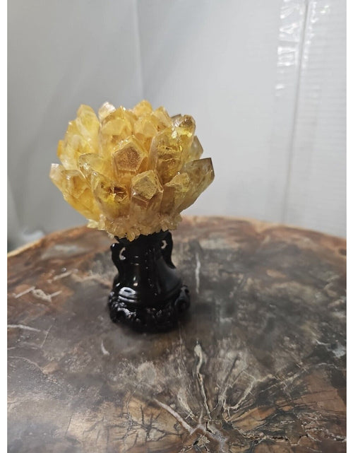 Load image into Gallery viewer, 1.12LB Yellow Phantom Quartz Crystal Cluster Mineral Specimen W/Stand
