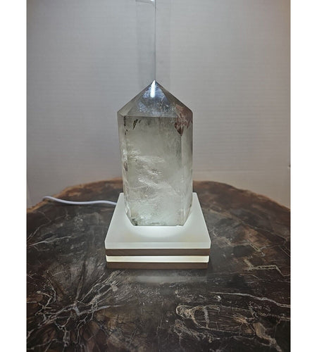 1.73LB Natural Green Ghost Phantom Quartz Crystal Obelisk Wand Point Healing.