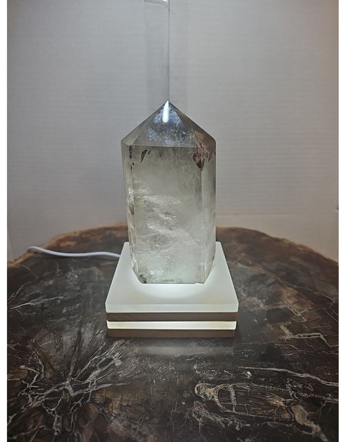 Load image into Gallery viewer, 1.73LB Natural Green Ghost Phantom Quartz Crystal Obelisk Wand Point Healing.
