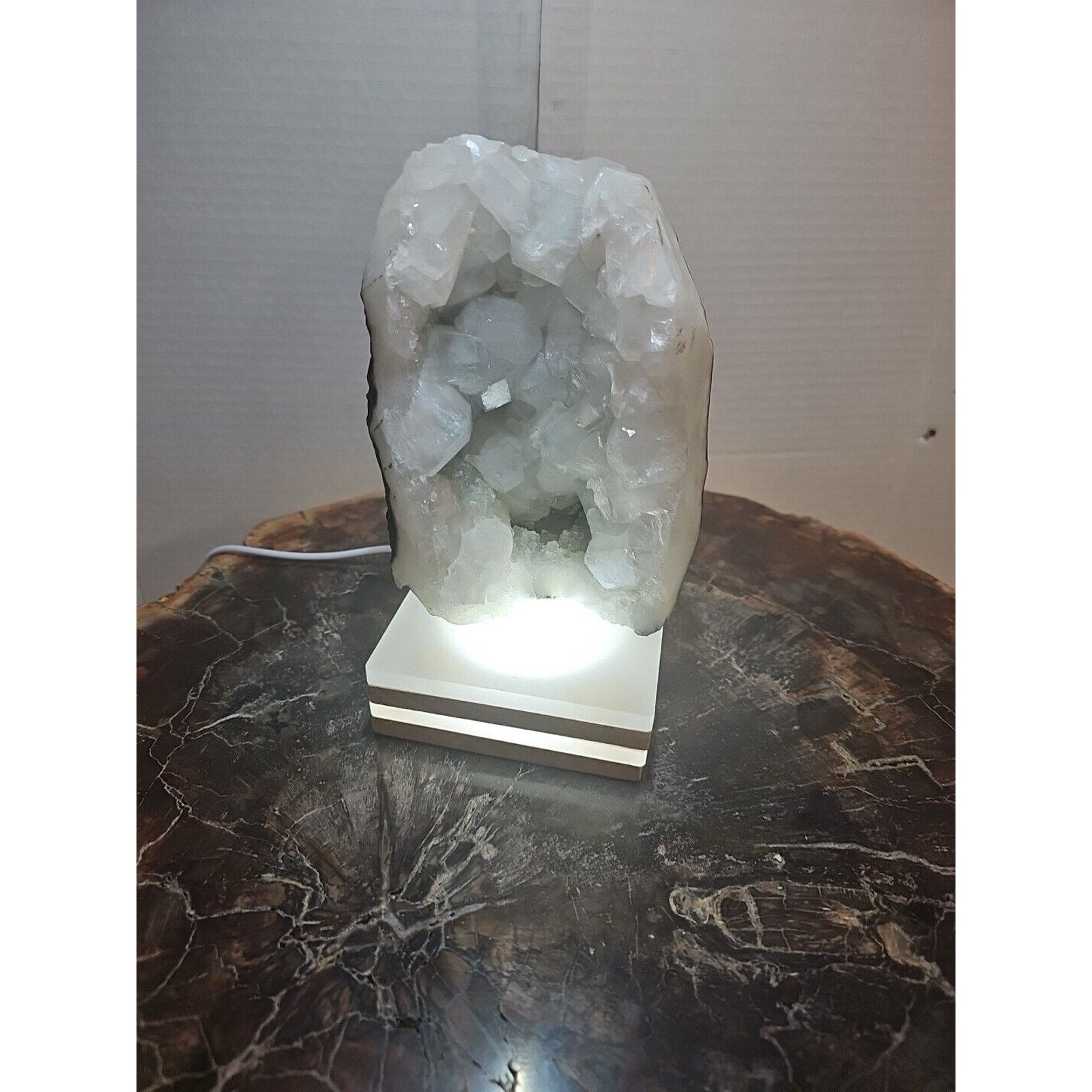 2.7LB Natural white calcite Quartz Crystal Cluster mineral Specimen Healing