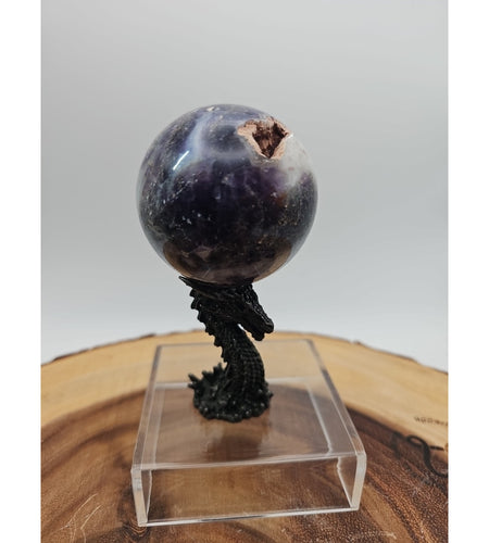 Rainbow Labradorite Sphere .45lb 53mm W/Dragon Stand