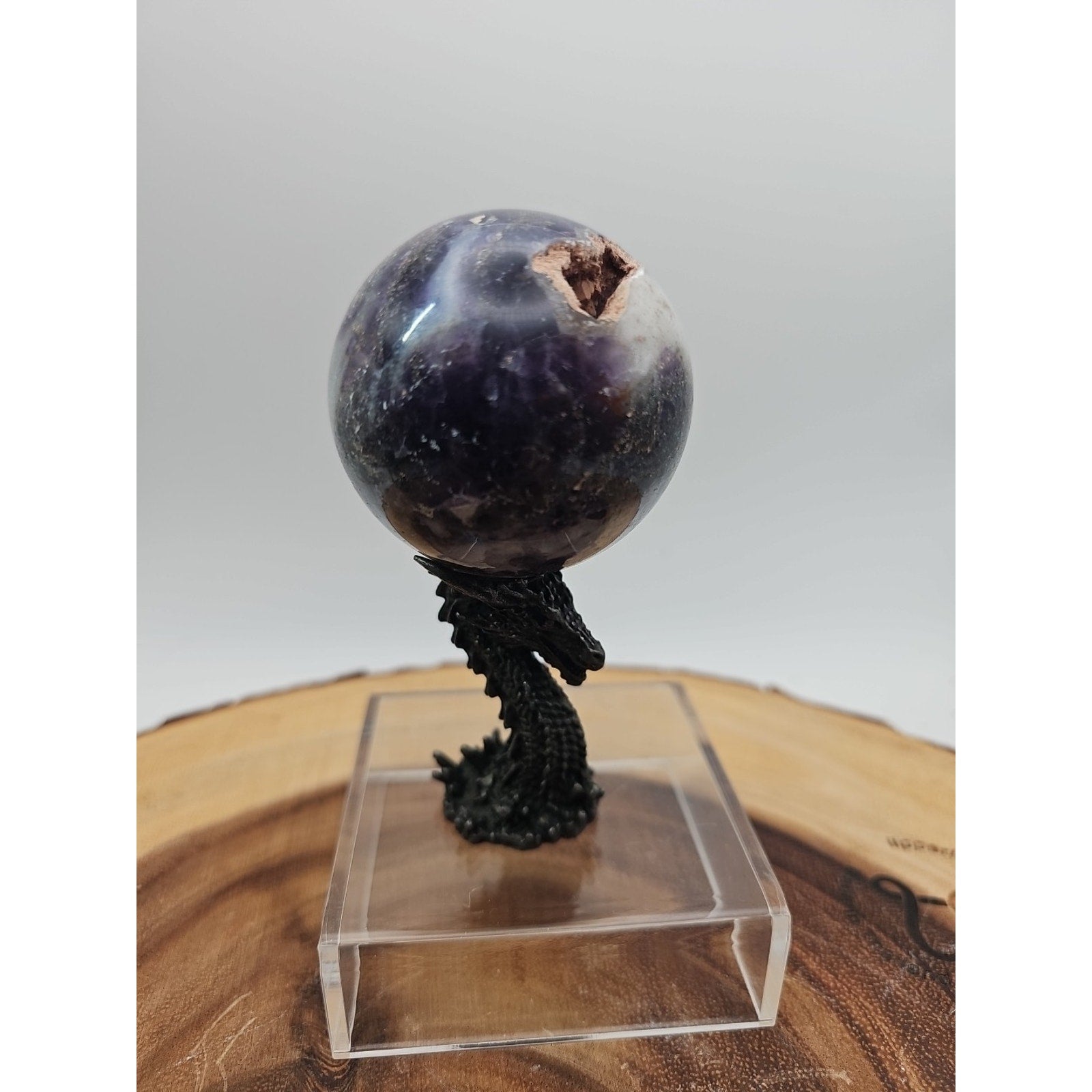 Rainbow Labradorite Sphere .45lb 53mm W/Dragon Stand