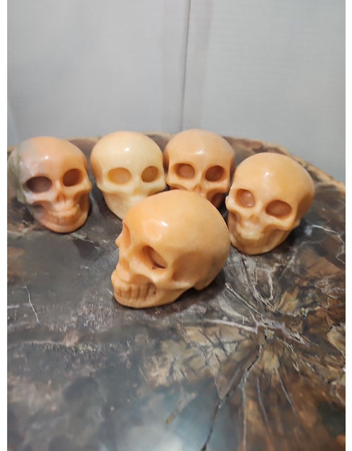 Load image into Gallery viewer, 1Pcs Natural Sunstone Quartz Crystal Skull Carving Head Healing Brazil
